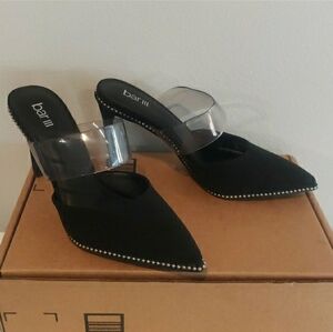 bar lll black suede 4" heels shoes size 10 NEW